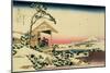 36 Views of Mount Fuji, no. 24: Tea House at Koishikawa (The Morning after a Snowfall)-Katsushika Hokusai-Mounted Giclee Print