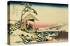 36 Views of Mount Fuji, no. 24: Tea House at Koishikawa (The Morning after a Snowfall)-Katsushika Hokusai-Stretched Canvas