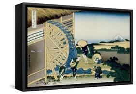 36 Views of Mount Fuji, no. 26: Watermill at Onden-Katsushika Hokusai-Framed Stretched Canvas
