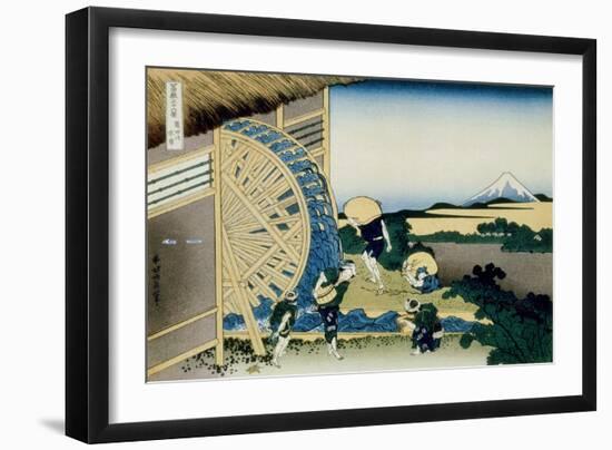 36 Views of Mount Fuji, no. 26: Watermill at Onden-Katsushika Hokusai-Framed Giclee Print