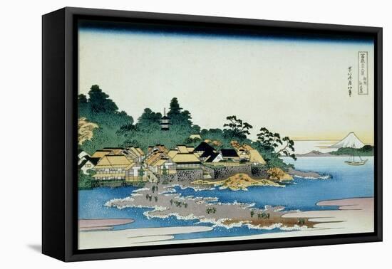 36 Views of Mount Fuji, no. 27: Enoshima in the Sagami Province-Katsushika Hokusai-Framed Stretched Canvas