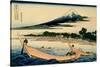 36 Views of Mount Fuji, no. 28: Shore of Tago Bay, Ejiri at Tokaido-Katsushika Hokusai-Stretched Canvas