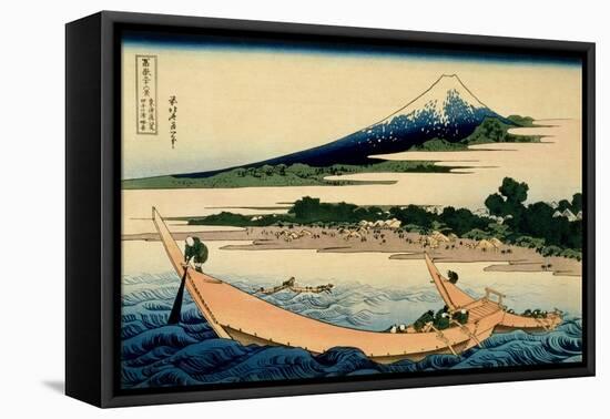 36 Views of Mount Fuji, no. 28: Shore of Tago Bay, Ejiri at Tokaido-Katsushika Hokusai-Framed Stretched Canvas