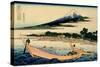 36 Views of Mount Fuji, no. 28: Shore of Tago Bay, Ejiri at Tokaido-Katsushika Hokusai-Stretched Canvas