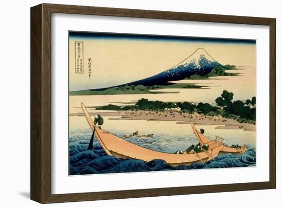 36 Views of Mount Fuji, no. 28: Shore of Tago Bay, Ejiri at Tokaido-Katsushika Hokusai-Framed Giclee Print