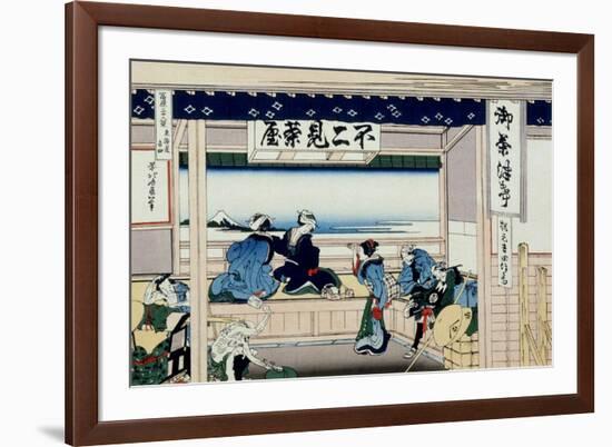 36 Views of Mount Fuji, no. 29: Yoshida at Tokaido-Katsushika Hokusai-Framed Giclee Print