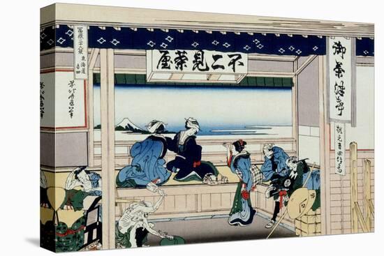 36 Views of Mount Fuji, no. 29: Yoshida at Tokaido-Katsushika Hokusai-Stretched Canvas