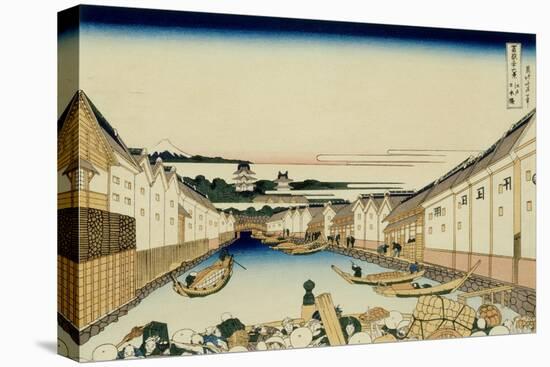 36 Views of Mount Fuji, no. 31: Nihonbashi Bridge in Edo-Katsushika Hokusai-Stretched Canvas