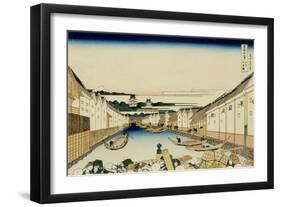 36 Views of Mount Fuji, no. 31: Nihonbashi Bridge in Edo-Katsushika Hokusai-Framed Giclee Print