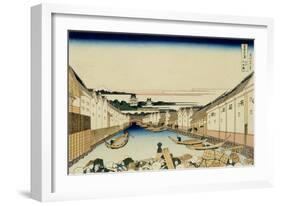 36 Views of Mount Fuji, no. 31: Nihonbashi Bridge in Edo-Katsushika Hokusai-Framed Giclee Print