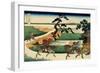 36 Views of Mount Fuji, no. 32: Village of Sekiya at Sumida River-Katsushika Hokusai-Framed Giclee Print