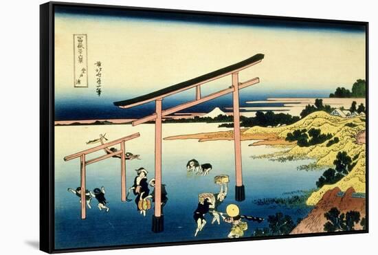 36 Views of Mount Fuji, no. 33: The Bay of Noboto-Katsushika Hokusai-Framed Stretched Canvas