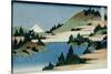 36 Views of Mount Fuji, no. 34: The Lake of Hakone in the Sagami Province-Katsushika Hokusai-Stretched Canvas