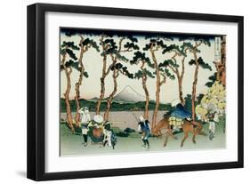 36 Views of Mount Fuji, no. 36: Hodogaya on the Tokaido-Katsushika Hokusai-Framed Giclee Print