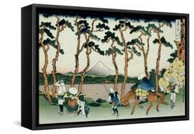 36 Views of Mount Fuji, no. 36: Hodogaya on the Tokaido-Katsushika Hokusai-Framed Stretched Canvas