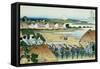 36 Views of Mount Fuji, no. 38: Pleasure District at Senju-Katsushika Hokusai-Framed Stretched Canvas