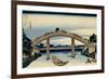 36 Views of Mount Fuji, no. 4: Through the Mannen Bridge at Fukagawa-Katsushika Hokusai-Framed Giclee Print