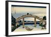 36 Views of Mount Fuji, no. 4: Through the Mannen Bridge at Fukagawa-Katsushika Hokusai-Framed Giclee Print