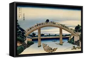 36 Views of Mount Fuji, no. 4: Through the Mannen Bridge at Fukagawa-Katsushika Hokusai-Framed Stretched Canvas