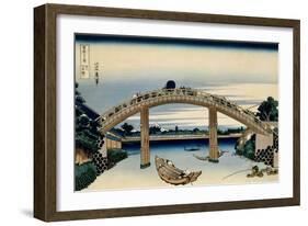 36 Views of Mount Fuji, no. 4: Through the Mannen Bridge at Fukagawa-Katsushika Hokusai-Framed Giclee Print