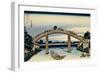 36 Views of Mount Fuji, no. 4: Through the Mannen Bridge at Fukagawa-Katsushika Hokusai-Framed Giclee Print