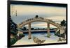 36 Views of Mount Fuji, no. 4: Through the Mannen Bridge at Fukagawa-Katsushika Hokusai-Framed Giclee Print