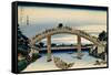 36 Views of Mount Fuji, no. 4: Through the Mannen Bridge at Fukagawa-Katsushika Hokusai-Framed Stretched Canvas