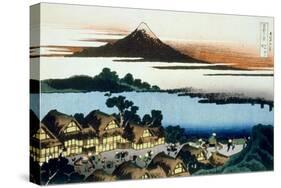 36 Views of Mount Fuji, no. 41: Dawn at Isawa in the Kai Province-Katsushika Hokusai-Stretched Canvas