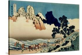 36 Views of Mount Fuji, no. 42: The Back of the Fuji from the Minobu River-Katsushika Hokusai-Stretched Canvas