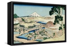 36 Views of Mount Fuji, no. 44: The Tea Plantation of Katakura in the Suruga Province-Katsushika Hokusai-Framed Stretched Canvas