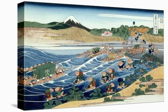 36 Views of Mount Fuji, no. 45: From Kanaya on the Tokaido-Katsushika Hokusai-Stretched Canvas