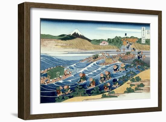 36 Views of Mount Fuji, no. 45: From Kanaya on the Tokaido-Katsushika Hokusai-Framed Giclee Print