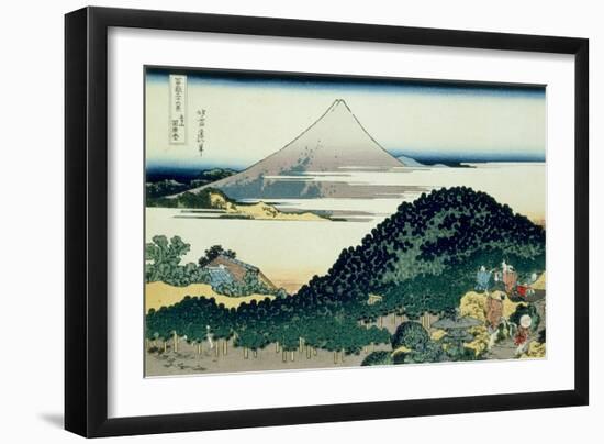 36 Views of Mount Fuji, no. 6: The Coast of Seven Leagues in Kamakura-Katsushika Hokusai-Framed Giclee Print