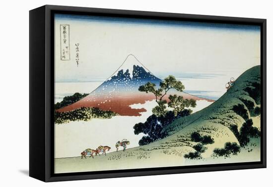 36 Views of Mount Fuji, no. 9: Inume Pass in the Kai Province-Katsushika Hokusai-Framed Stretched Canvas