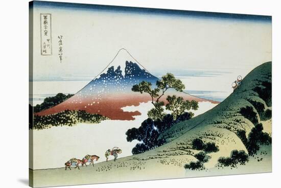 36 Views of Mount Fuji, no. 9: Inume Pass in the Kai Province-Katsushika Hokusai-Stretched Canvas