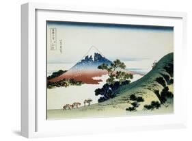 36 Views of Mount Fuji, no. 9: Inume Pass in the Kai Province-Katsushika Hokusai-Framed Giclee Print