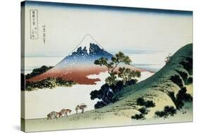 36 Views of Mount Fuji, no. 9: Inume Pass in the Kai Province-Katsushika Hokusai-Stretched Canvas