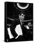 36 Year Old Composer Leonard Bernstein, Holding Musical Score with Lighted Auditorium Behind Him-Gordon Parks-Framed Stretched Canvas