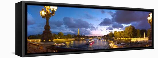 360 Degree View of the Pont Alexandre Iii Bridge at Dusk, Seine River, Paris, Ile-De-France, France-null-Framed Stretched Canvas