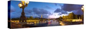 360 Degree View of the Pont Alexandre Iii Bridge at Dusk, Seine River, Paris, Ile-De-France, France-null-Stretched Canvas