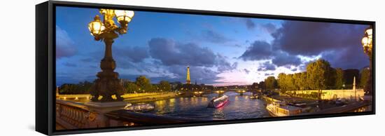 360 Degree View of the Pont Alexandre Iii Bridge at Dusk, Seine River, Paris, Ile-De-France, France-null-Framed Stretched Canvas