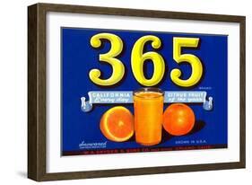 365 Orange Crate Label-null-Framed Art Print