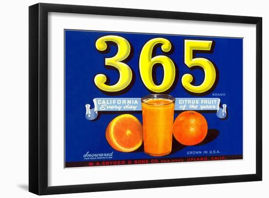 365 Orange Crate Label-null-Framed Art Print