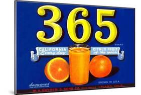 365 Orange Crate Label-null-Mounted Art Print