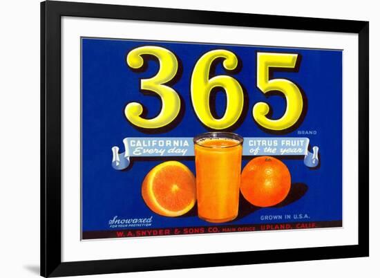 365 Orange Crate Label-null-Framed Art Print