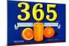 365 Orange Crate Label-null-Mounted Art Print