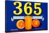 365 Orange Crate Label-null-Stretched Canvas