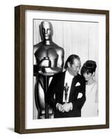 37th Annual Academy Award, 1964. Audrey Hepburn With Rex Harrison for "My Fair Lady"-null-Framed Photographic Print