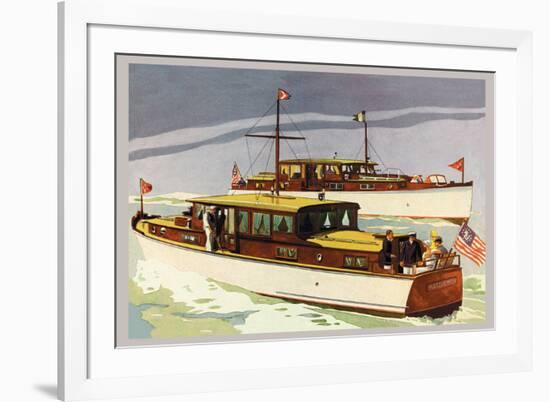 38 Foot Double Cabin Cruiser and 46 Foot Sport Cruiser-Douglas Donald-Framed Premium Giclee Print