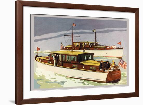 38 Foot Double Cabin Cruiser and 46 Foot Sport Cruiser-Douglas Donald-Framed Premium Giclee Print